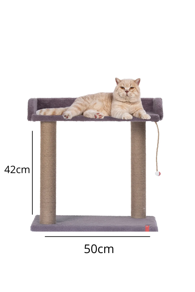 Pugalo Platform Oturaklı Geniş Yataklı Kedi Tırmalaması Antrasit
