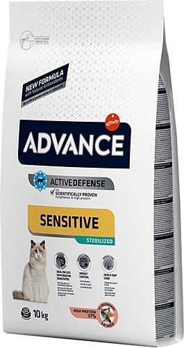 Advance Adult Sterilised Sensitive Somonlu Kısırlaştırılmış Yetişkin Kuru Kedi Maması 10 Kg