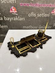 Özel Tasarım Türkiye Haritalı Masa İsimliği