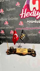 2 parça Türkiye Haritalı Masa İsimliği