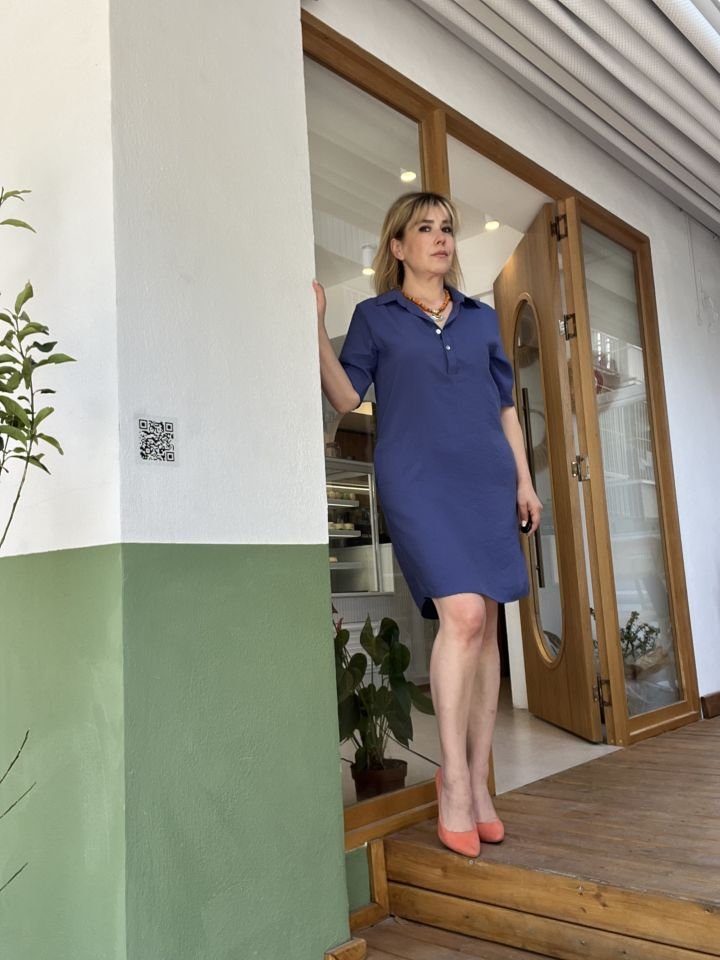 Margo Gömlek Elbise Mavi