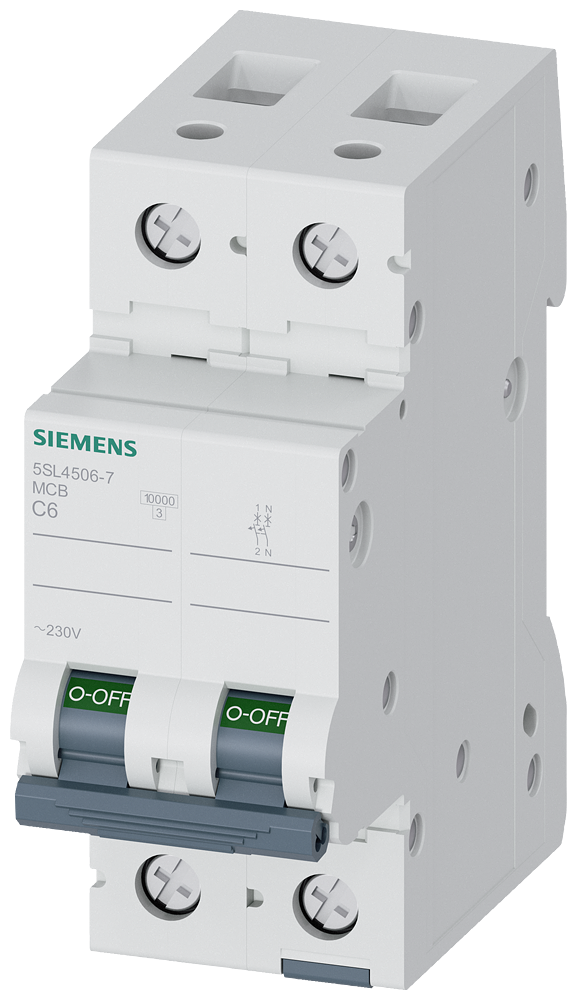 Siemens 5SL4506-7 Miniature circuit breaker 230 V 10kA, 1+N-pole, C, 6A