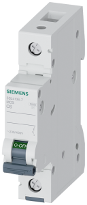 Siemens 5SL4106-7 Miniature circuit breaker 230/400 V 10kA, 1-pole, C, 6A