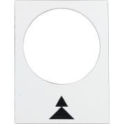 ZB2BY4909 Marked legend, Harmony XAC, nameplate, 30 x 40mm, plastic, white, 22mm push button, black marked up double arrowhead