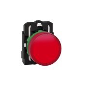XB5AVM4 Pilot light, Harmony XB5, grey plastic, red, 22mm, universal LED, plain lens, 230...240V AC
