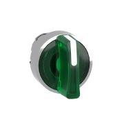 ZB4BK1333 Harmony XB4, Illuminated selector switch head, metal, green, Ø22, integral LED, 3 positions, stay put