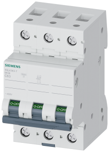 Siemens 5SL4363-7 Miniature circuit breaker 400 V 10kA, 3-pole, C, 63 A