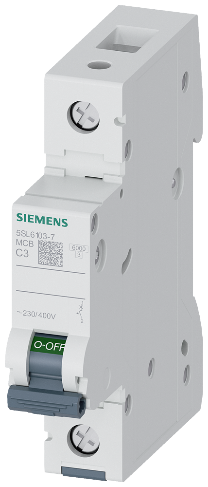 Siemens 5SL6103-7 Miniature circuit breaker 230/400 V 6kA, 1-pole, C, 3A