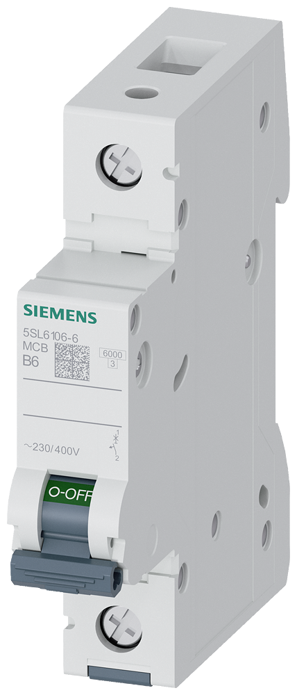 Siemens 5SL6106-6 Miniature circuit breaker 230/400 V 6kA, 1-pole, B, 6A