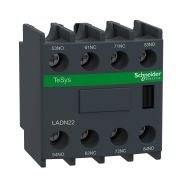 LADN22 Auxiliary contact block, TeSys Deca, 2NO+2NC, front mounting, screw clamp terminals