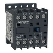 LC1K0901M7 Contactor, TeSys K, 3P, AC-3/AC-3e,440V 9A, 1NC aux, 220...230V AC coil
