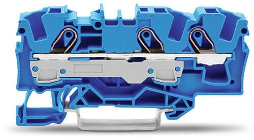 WAGO 2006-1304 3-conductor through terminal block; 6 mm²; for Ex e II and Ex i applications; side and center marking; for DIN-rail 35 x 15 and 35 x 7.5; Push-in CAGE CLAMP®; 6,00 mm²; blue