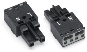 WAGO 770-202 Socket; 2-pole; Cod. A; 4,00 mm²; black