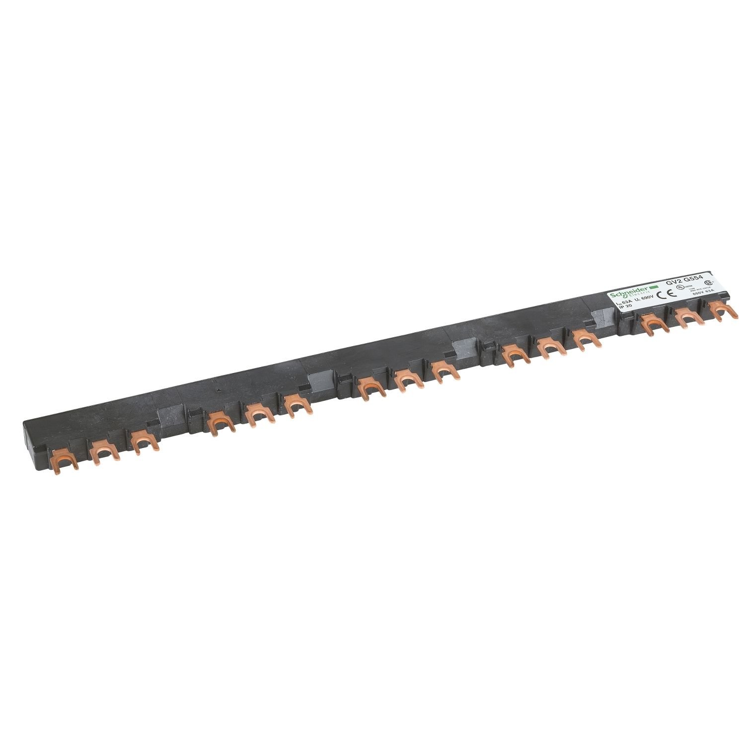 GV2G554 Linergy FT - Comb busbar - 63 A - 5 tap-offs - 54 mm pitch