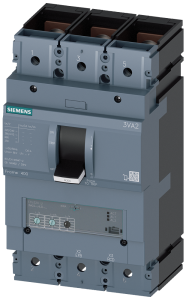 Siemens 3VA2340-4HL32-0AA0 circuit breaker 3VA2 IEC frame 400 breaking capacity class S Icu=36kA @ 415V 3-pole, line protection ETU320, LI, In=400A overload protection Ir=160A ...400A short-circuit protection Ii=1.5...10 x In nut keeper kit