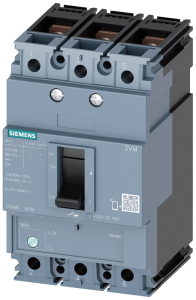 Siemens 3VM1110-3EE32-0AA0 circuit breaker 3VM1 IEC frame 160 breaking capacity class N Icu=25kA @ 415V 3-pole, line protection TM220, ATFM, In=100A overload protection Ir=70A...100A short-circuit protection Ii=10 x In nut keeper kit