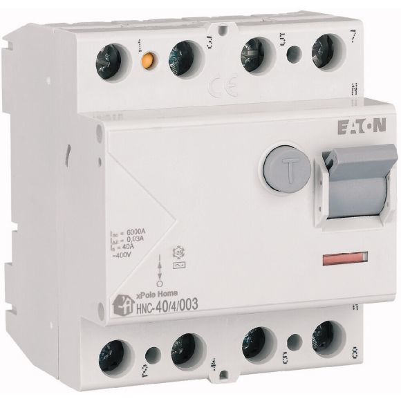 EATON 194694 HNC-40/4/003 - Residual current circuit breaker (RCCB), 40A, 4p, 30mA, type AC