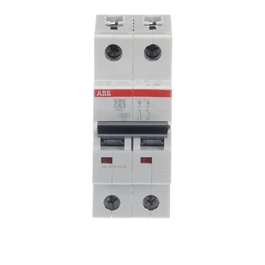 ABB 2CDS252001R0634 S202-C63 Miniature Circuit Breaker - 2P - C - 63 A