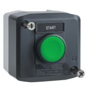 XALD101H29 Complete control station, Harmony XALD, dark grey 1 green flush pushbutton Ø22 mm spring return 1 NO ''Start''