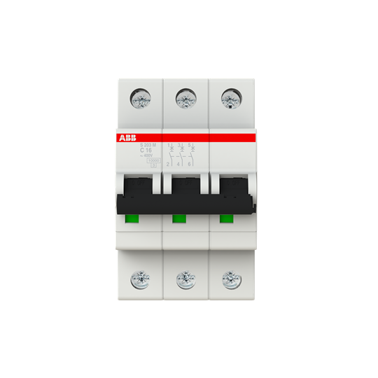 ABB 2CDS273001R0164 S203M-C16 Miniature Circuit Breaker - 3P - C - 16 A