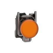 XB4BVM5 Pilot light, metal, orange, Ø22, plain lens with integral LED, 230...240 VAC