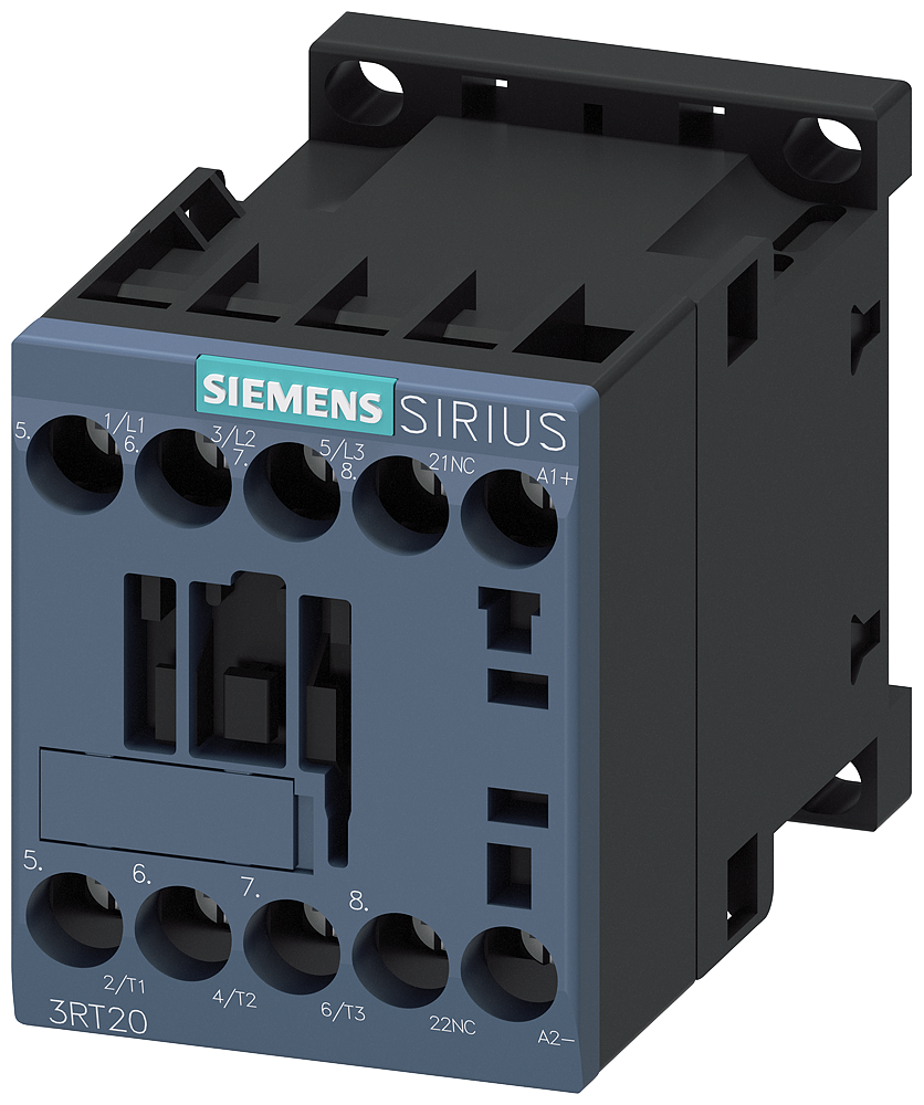 Siemens 3RT2015-1BB42 power contactor, AC-3e/AC-3, 7 A, 3 kW / 400 V, 3-pole, 24 V DC, auxiliary contacts: 1 NC, screw terminal, size: S00