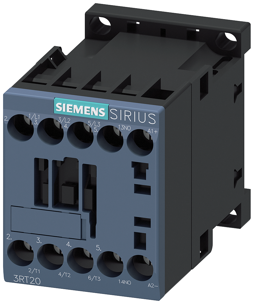 Siemens 3RT2016-1BB41 power contactor, AC-3e/AC-3, 9 A, 4 kW / 400 V, 3-pole, 24 V DC, auxiliary contacts: 1 NO, screw terminal, size: S00