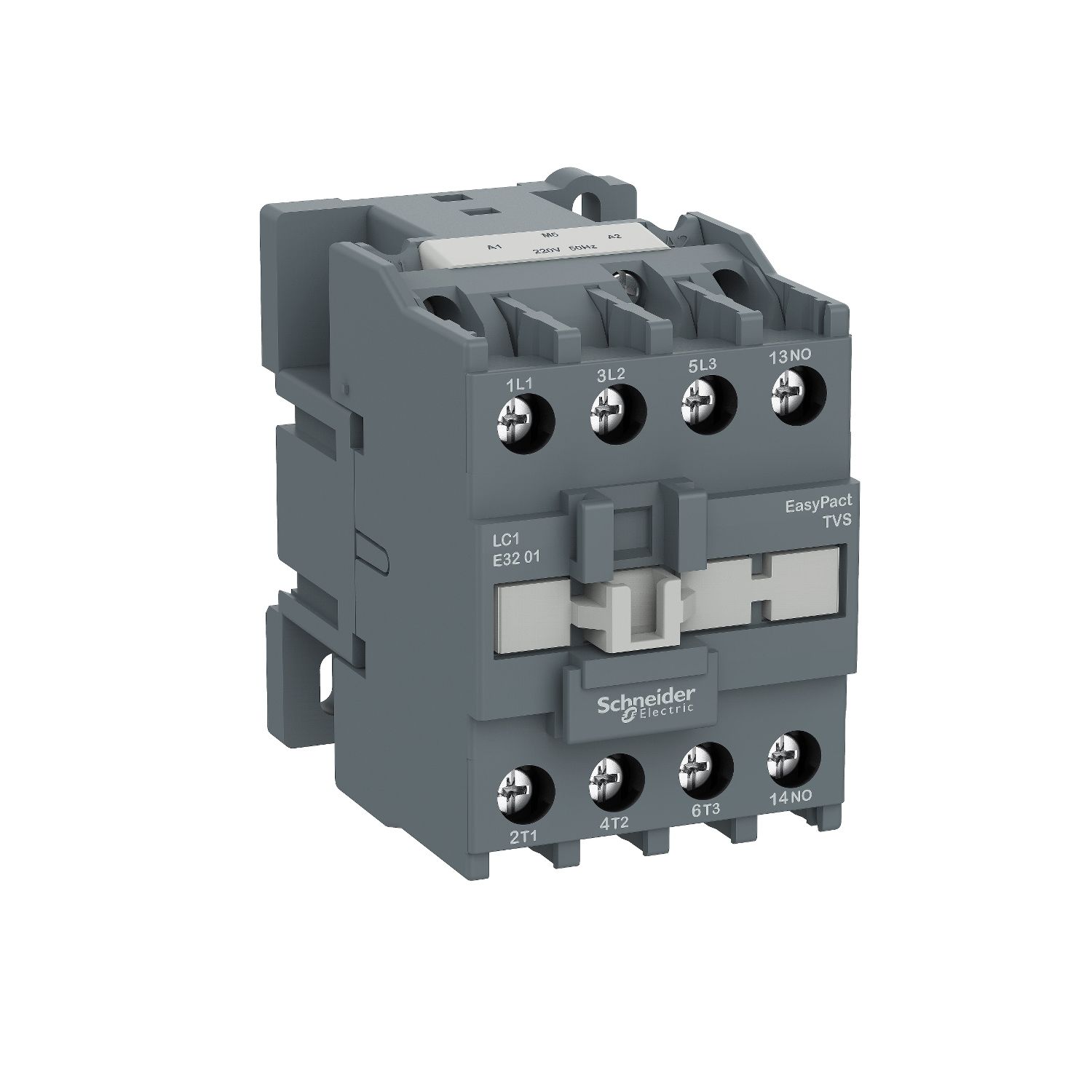 LC1E3801M5 Contactor,Easy TeSys Control,LC1E,3P(3NO),AC-3,<=440V,38A,220V AC coil,50Hz,1NC auxiliary contact