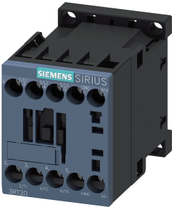 Siemens 3RT2017-1BB41 power contactor, AC-3e/AC-3, 12 A, 5.5 kW / 400 V, 3-pole, 24 V DC, auxiliary contacts: 1 NO, screw terminal, size: S00