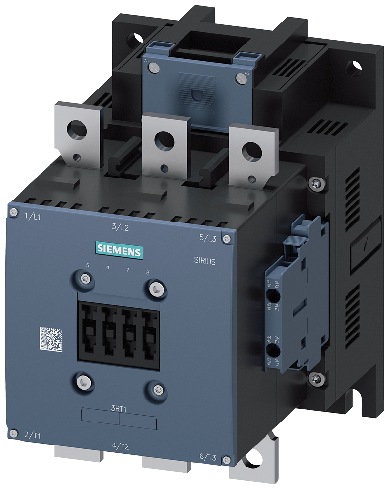 Siemens 3RT1065-6AB36 power contactor, AC-3e/AC-3 265 A, 132 kW / 400 V AC (50-60 Hz) / DC Uc: 23-26 V 3-pole, auxiliary contacts 2 NO + 2 NC drive: conventional main circuit: busbar control and auxiliary circuit: screw terminal