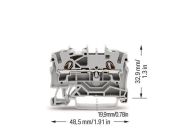 2002-1201 - 2 iletkenli geçiş klemensi; 2,5 mm²; Ex e II uygulamaları için uygun; yana ve ortaya etiketleme; DIN-ray 35 x 15 ve 35 x 7,5 için; Push-in CAGE CLAMP®; 2,50 mm²; gri (4017332999168)