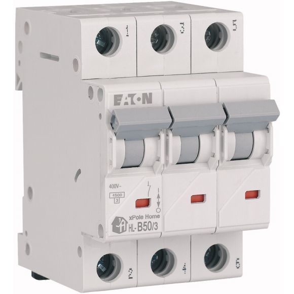 EATON 194786 HL-B50/3 - Miniature circuit breaker (MCB), 50 A, 3p, characteristic: B