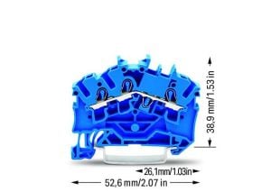 WAGO 2002-6304 3-conductor through terminal block; 2.5 mm²; for Ex e II and Ex i applications; side and center marking; for DIN-rail 35 x 15 and 35 x 7.5; Push-in CAGE CLAMP®; 2,50 mm²; blue