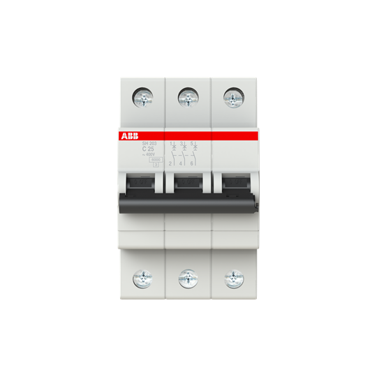 ABB 2CDS213001R0254 SH203-C25 Miniature Circuit Breaker - 3P - C - 25 A