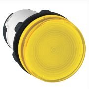XB7EV65P Monolithic pilot light, Harmony XB7, plastic, yellow, 22mm, plain lens for BA9s bulb, lt 250V
