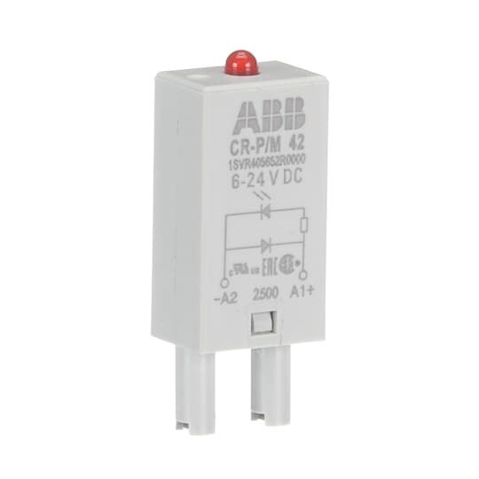 ABB 1SVR405652R0000 CR-P/M 42 Pluggable module diode and LED red, 6-24VDC, A1+, A2-