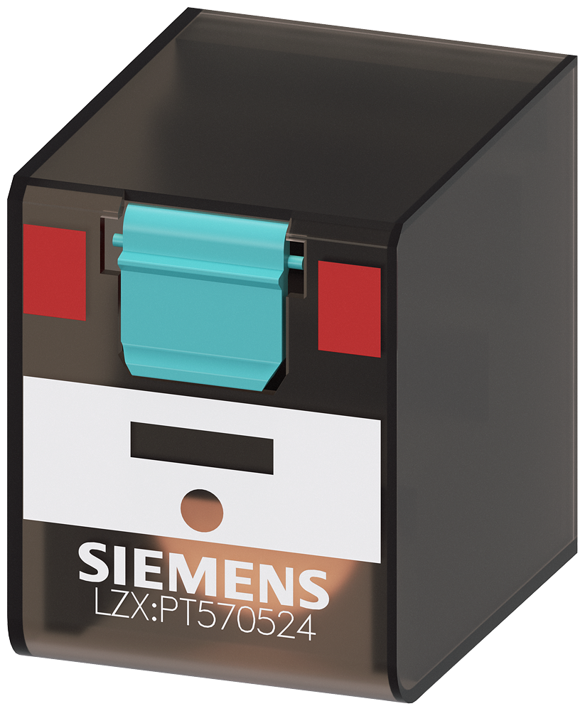 Siemens LZX:PT570524 Plug-in relay, 4 changeover contacts 24 V AC, 6 A, Width 22.5 mm for LZS sockets