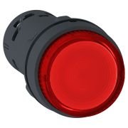 XB7NW34M1 Monolithic illuminated push button, Harmony XB7, plastic, red, 22mm, integral LED, spring return, 230…240V AC, 1NO