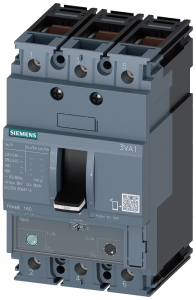 Siemens 3VA1196-5EF36-0AA0 circuit breaker 3VA1 IEC frame 160 breaking capacity class M Icu=55kA @ 415V 3-pole, line protection TM240, ATAM, In=16A overload protection Ir=11A...16A short-circuit protection Ii=10...20 x In clamp connection