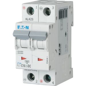 EATON 264902 PL7-C16/2-DC - Miniature circuit breaker (MCB), 16 A, 2p, characteristic: C, DC