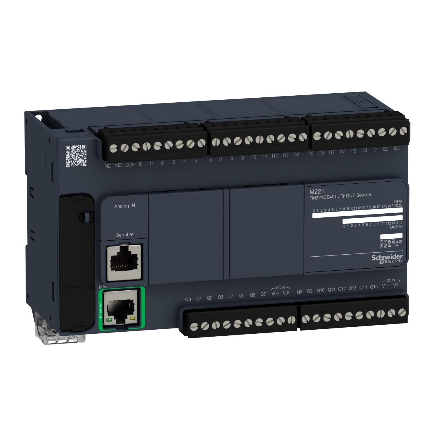 TM221CE40T Logic controller, Modicon M221, 40 IO transistor PNP Ethernet