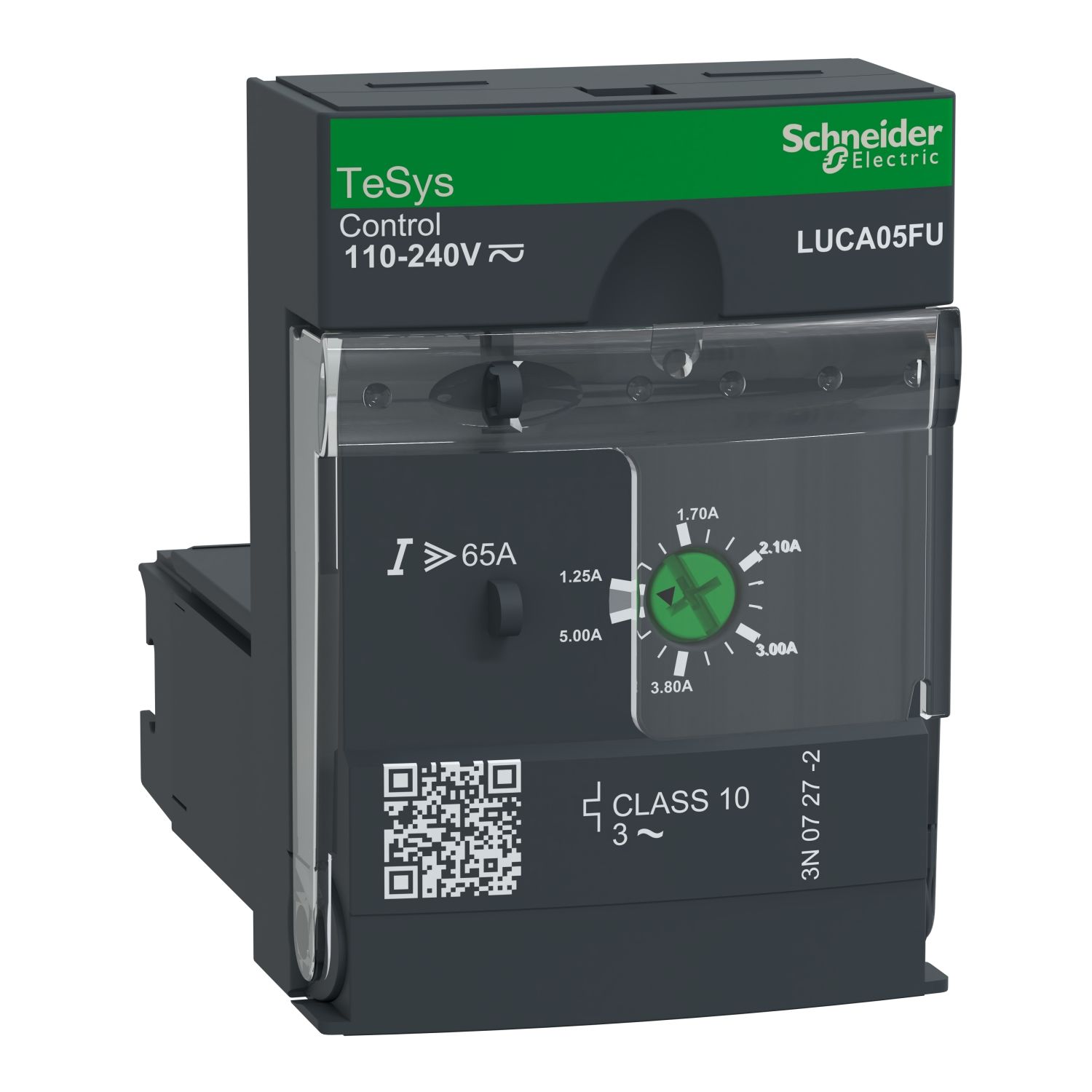 LUCA05FU Standard control unit, TeSys Ultra, 3P, 1.25 to 5A, 690VAC, thermal magnetic protection, class 10, 110 to 240VAC/DC coil