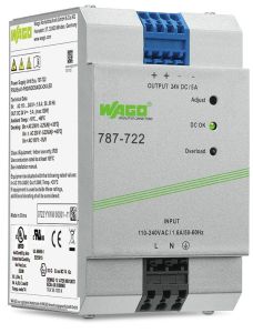 WAGO 787-722 Power supply; Eco; 1-phase; 24 VDC output voltage; 5 A output current; DC-OK LED; 4,00 mm²