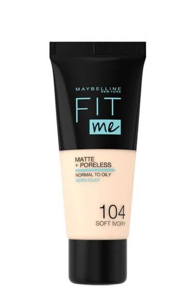 MAYBELLINE NEW YORK FIT ME MATTE + PORELESS FONDÖTEN SOFT IVORY 104