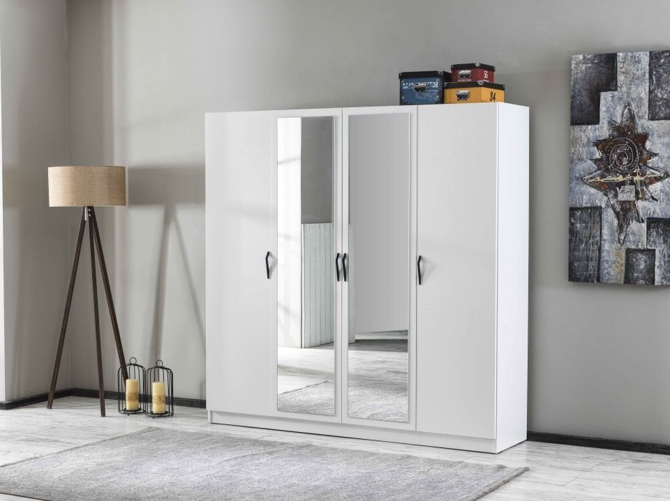 EVORA 4 KAPAKLI  DOLAP (180CM) (BEYAZ)