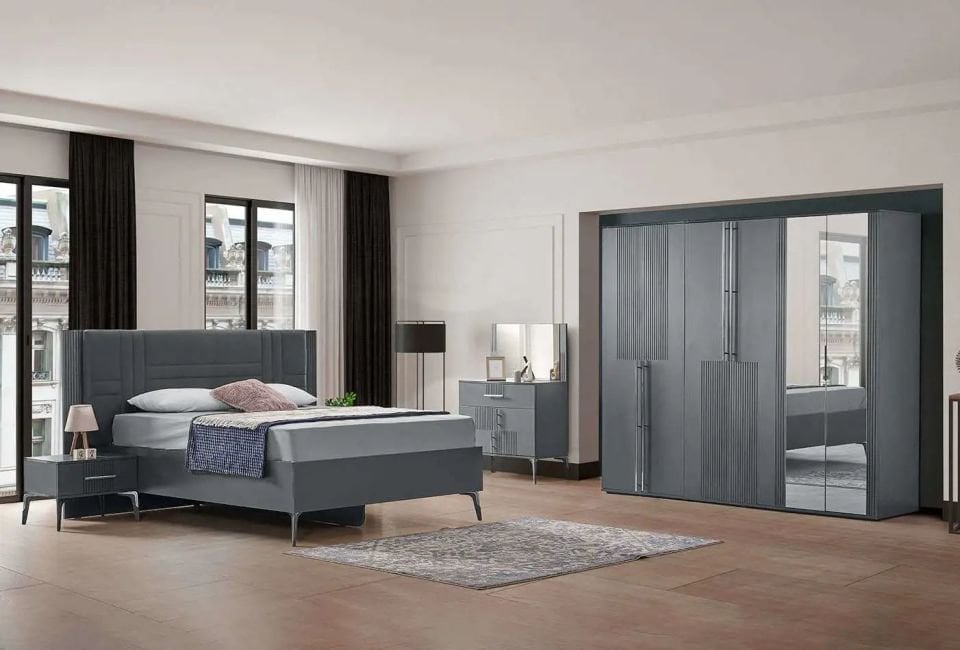 ELSA YATAK ODASI TAKIMI (DARK GREY)