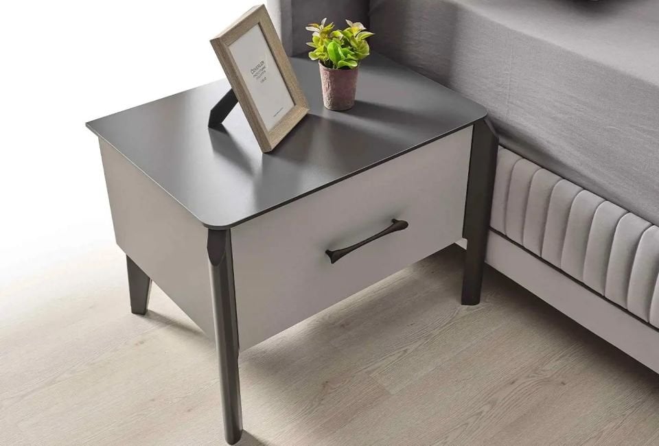 SALLY YATAK ODASI TAKIMI (ANTRASIT GRI-M. KROM)