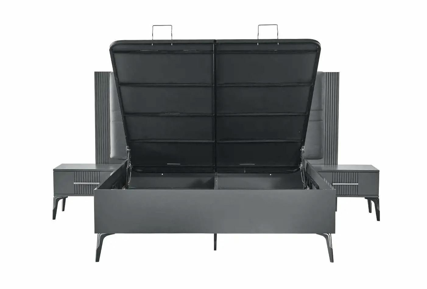 ELSA YATAK ODASI TAKIMI (DARK GREY) Elsa 160 lık Bazalı Karyola