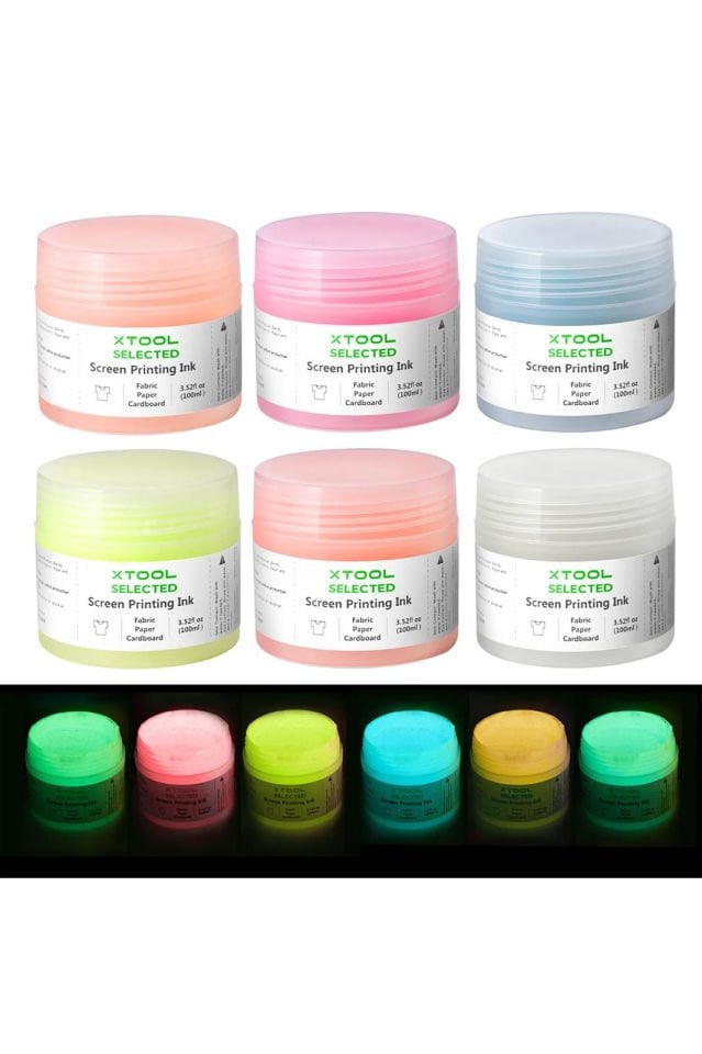 xTool Glow in The Dark Color Screen Printing İnk Set 100ml 6 Colors