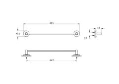 VitrA Base 100 Uzun Havluluk Krom A44114